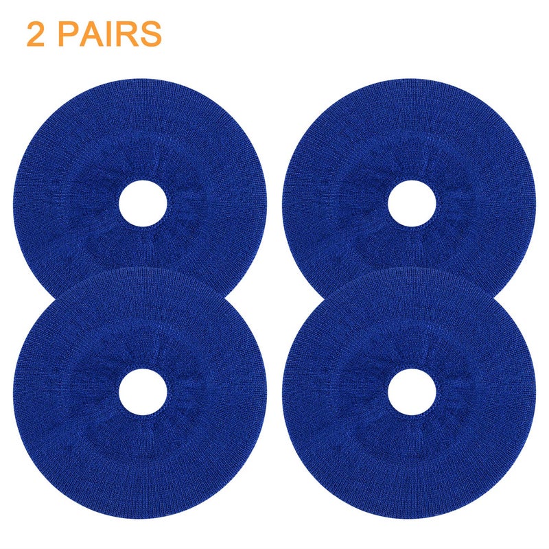 JARMOR Earpads Sweater Cover Protectors with Stretchable Knit Fabric for Beats Studio 3/2 Bose QC35 25 15 Headphones and Other Headsets with 3-4 Inch Ear Cushions [ 2 Pairs ] (Blue) - Image 4